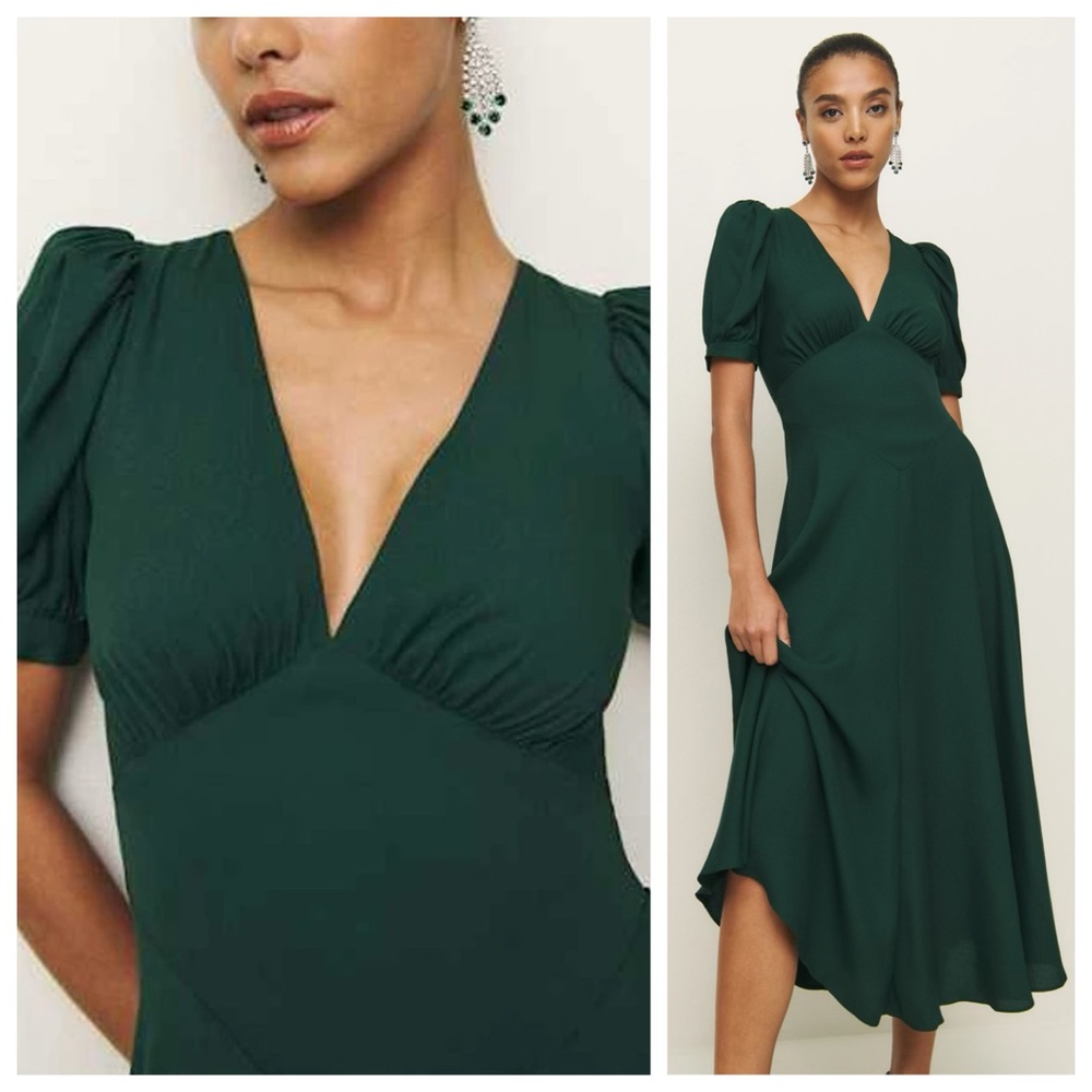 Reformation Dark Green Maxi Dress